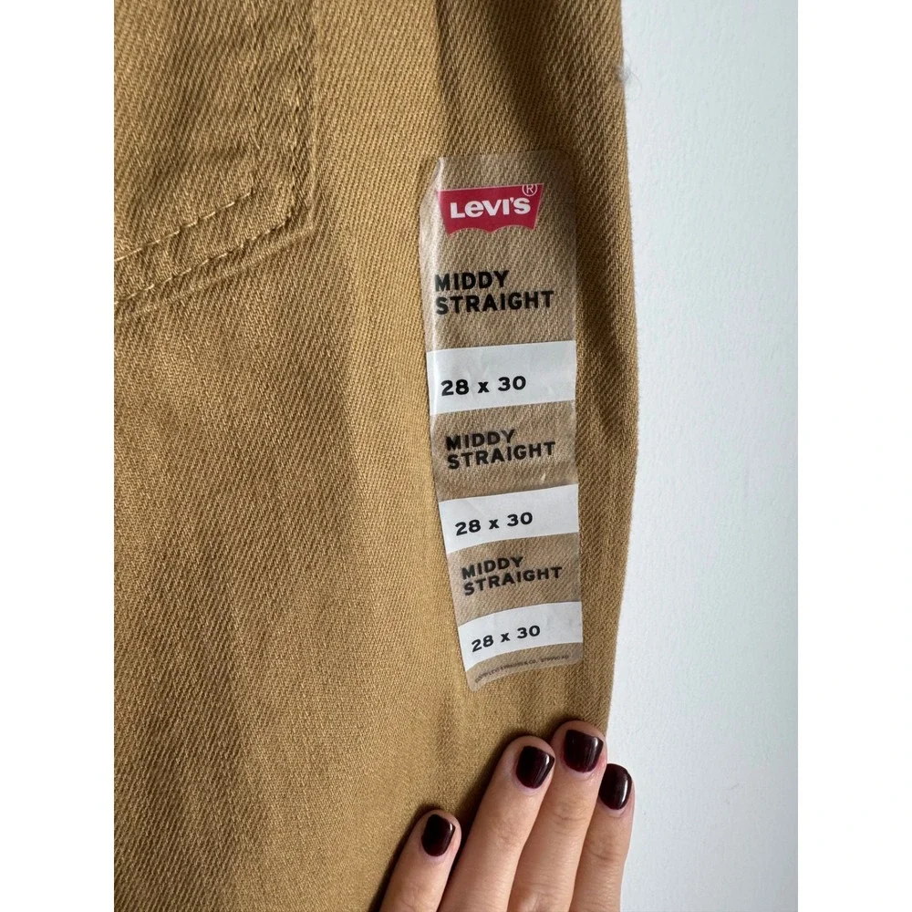 Levis Mens Brown Denim Pants Straight Leg 28x30 inseam: 29